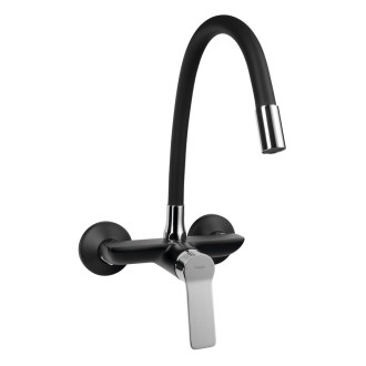 SINTRA nástěnná baterie, flexibilní ramínko, černá/chrom 60873