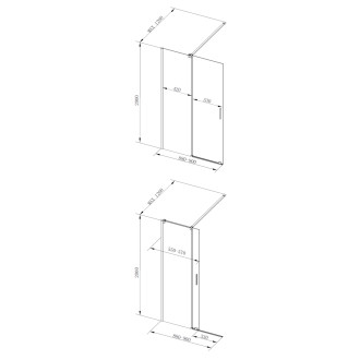 Walk-in sprchový kout VAYO GOLD