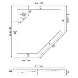 Sprchový kout REA DIAMOND 90x90 COPPER BRUSH