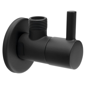 Rohový ventil 1/2"x3/8", kulatý, černá mat 58639