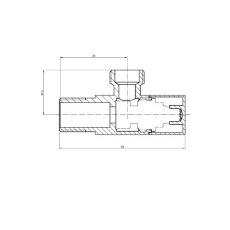 Rohový ventil 1/2"x3/8", hranatý, černá mat