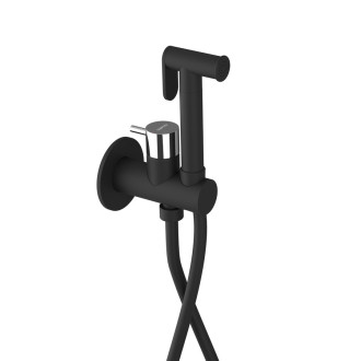 ULTRAMIX podomítková bidetová baterie se Stop sprškou, kulatá, černá mat/chrom 61684