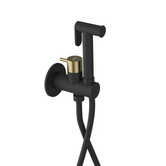 ULTRAMIX podomítková bidetová baterie se Stop sprškou, kulatá, černá mat/zlato mat 61685