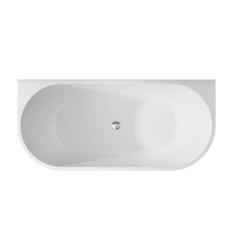 Volně stojící vana LEYA černá/bílá, sifon se štěrbinovým přepadem