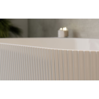 Volně stojící vana LEYA černá/bílá, sifon se štěrbinovým přepadem