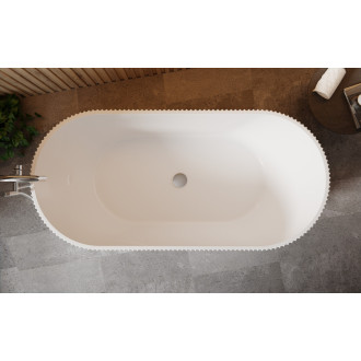 Volně stojící vana GIULIANA bílá, sifon se štěrbinovým přepadem