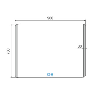 LED zrcadlo 900x700, dva dotykové spínače