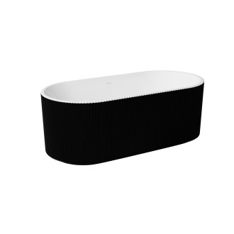 Volně stojící vana GIULIANA černá/bílá, sifon se štěrbinovým přepadem