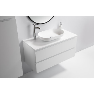 CERANO - Koupelnová deska z litého mramoru Elanys - 12 mm - bílá matná - 140 cm