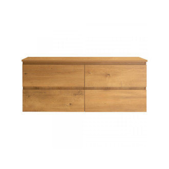 CERANO - Koupelnová skříňka Carole s deskou pod umyvadlo - 18 mm - dub medový - 141x49,8x46,5 cm