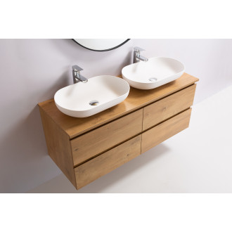 CERANO - Koupelnová skříňka Carole s deskou pod umyvadlo - 18 mm - dub medový - 141x49,8x46,5 cm