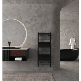 CERANO - Koupelnový radiátorový set Lincoln - kombinované výtápění, wifi tyč - středové připojení 50 mm - 366W - černá matná - 1200x500 mm