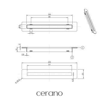 CERANO - Kryt vanového přepadu - černá