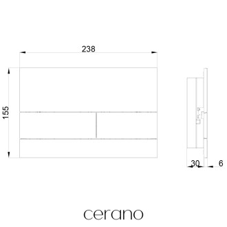 CERANO - Ovládací tlačítko pro splachování Line - nerezová ocel - kartáčovaná zlatá