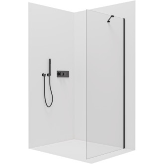 CERANO - Sprchová zástěna pro dveře Versaro L/P - 6 mm - černá matná, transparentní sklo - 100x195 cm - jednodílná pevná