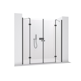 CERANO Sprchové 2-křídlové dveře Marino L/P černá mat, transparent sklo 90x90