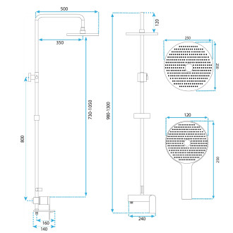 REA Sprchový set AVALON Copper BRUSH -P2418 REA-P2418