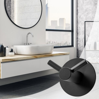 REA Koupelnový věšák, černá REA-77006