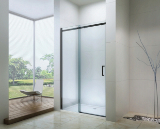 MEXEN OMEGA sprchové dveře 120x190 cm 8 mm černá- čiré 825-120-000-70-00