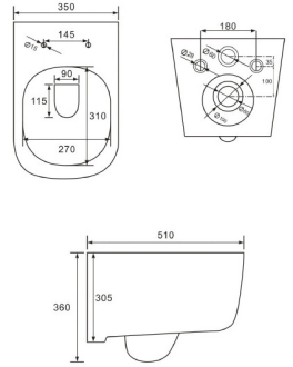 Mexen Margo rimless WC + SLIM soft-close sedátko, Duroplast, bílá 30420900