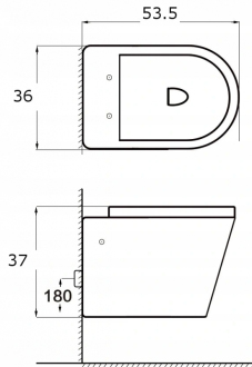 MEXEN RICO závěsný klozet 56 cm + deska PP 30478000