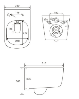 Mexen Stella rimless WC + SLIM soft-close sedátko, Duroplast, bílá 30680900