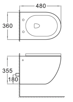 Mexen LENA BLACK WC závěsný klozet rimless, Slim, duroplast 3322XX85