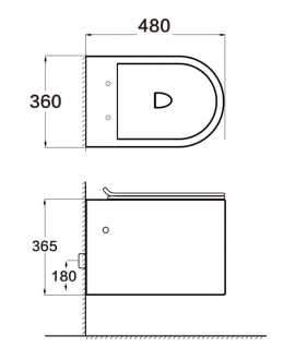 MEXEN SOFIA RIMLESS závěsný klozet 48 cm, bílý 3354XX00