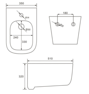 MEXEN MARGO BIDET závěsný bidet 51 cm 35425100