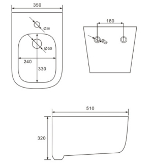 MEXEN STELLA BIDET závěsný bidet 51 cm 35685100