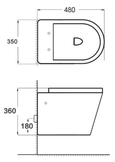 MEXEN RICO BIDET závěsný bidet 48 cm 35724800