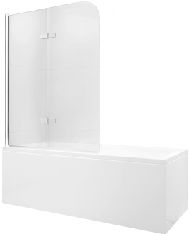 Mexen Felix vanová zástěna 2-křídlá 100 x 140 cm, transparentní, chrom - 890-100-002-01-00