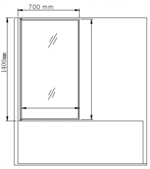 Mexen Alex vanová zástěna jednokřídlá 70 x 140 cm, černý fix vzor - 893-070-000-70-70