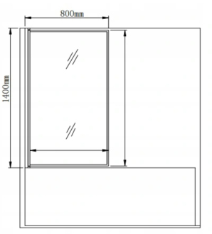 Mexen Alex vanová zástěna jednokřídlá 80 x 140 cm, černý fix vzor - 893-080-000-70-70