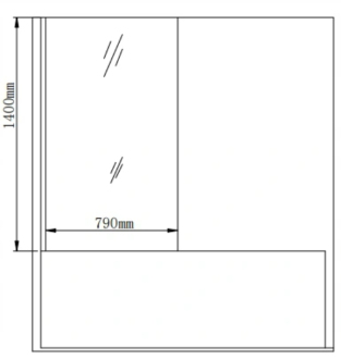 Mexen Alex vanová zástěna jednokřídlá 80 x 140 cm, černý vzor - 893-080-001-70-70
