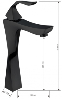 MEXEN ESTRELLA Black umyvadlová baterie, vysoká 72310-70