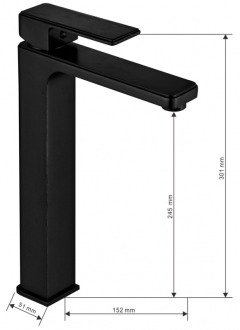 MEXEN MINO Black umyvadlová baterie, vysoká 72410-70