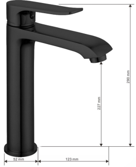 MEXEN PECOS Black umyvadlová baterie, vysoká 72710-70