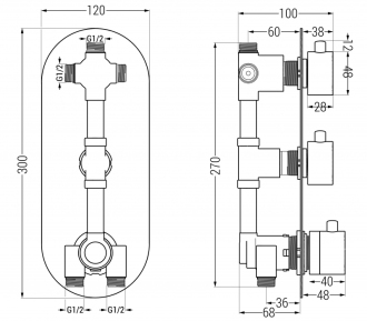 MEXEN KAI vanová baterie-termostatická, bílá 77603-20