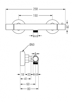 MEXEN SLIM sprchová baterie-termostatická, chrom 77105-00