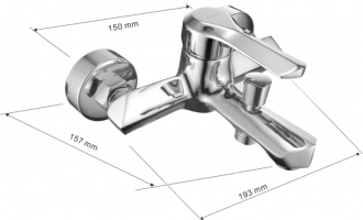 Mexen Sabre R62 vanová baterie se sprchovým setem, chrom - 7213R62-00