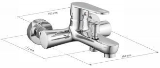 Vanová souprava Mexen Kama DF05, chrom - 72503DF05-00