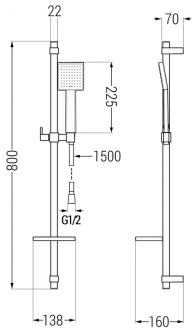 Vanová souprava Mexen Royo DQ45, chrom - 72213DQ45-00