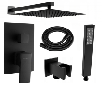 Mexen Uno DR02 sprchový set pod omítku, černá - 71435DR02-70