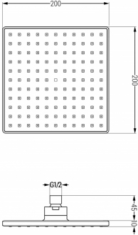 Mexen Uno DR72 podomítkový sprchový set, černý - 71435DR72-70