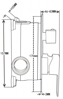 Mexen Uno DR33 sprchový set pod omítku, černá - 71435DR33-70