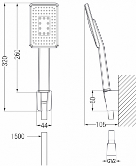 Mexen R-54 vanový set, chrom/černá - 785545052-17