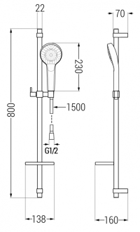 Mexen DQ05 Posuvný sprchový set, bílá - 785054581-20