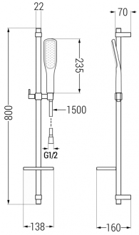 Mexen DQ49 Posuvný sprchový set, bílá - 785494581-25