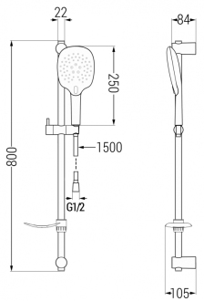 Mexen DF22 Posuvný sprchový set, chrom - 785224582-00